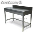 Stainless steel work table - square legs 4x4cm - frame on three sides - worktop