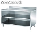 Stainless steel work table with undershelves - worktop thickness cm 4 - n. 1