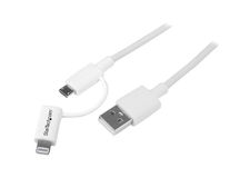 Startech Apple Lightning oder Micro usb auf usb Kabel Weiss 1m LTUB1MWH