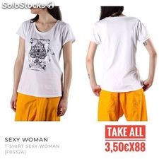 Stock Damen T-shirt Sexy Woman