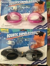 Stock di occhialini da mare con accessori orecchie e naso