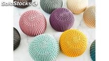 Stock di pouf in cotone intrecciato vari colori