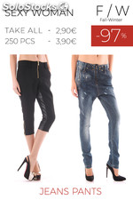 Stock donna jeans pantaloni sexy woman f/w