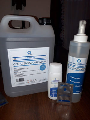 Stock gel igienizzanti - alcogel - formati 500 ml - 75 ml - 2 ml - 5 lt