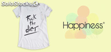 stock HAPPINESS t-shirt uomo donna lotto 500pz - prezzo 6€