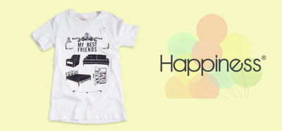 stock HAPPINESS t-shirt uomo donna lotto 500pz - prezzo 6€ - Foto 2