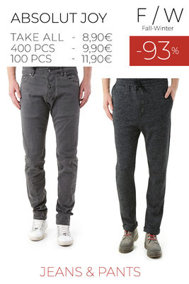 Stock jeans and pants man absolut joy f/w