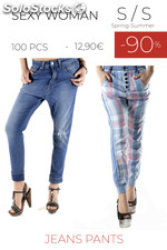 Stock jeans and pants of sexy woman s/s