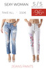 Stock jeans pants sexy woman s/s