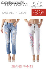 Stock jeans pants sexy woman s/s
