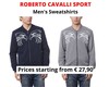 Stock men&#39;s sweatshirts roberto cavalli sport