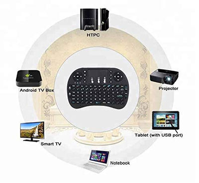 Stock mini tastiera wireless 92 tasti universale smart tv pc android windows new