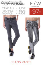 Stock woman&#39;s jeans and pants sexy woman f/w