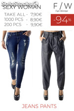 Stock woman&#39;s jeans and trousers sexy woman f/w