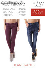 Stock woman&#39;s jeans pants f/w