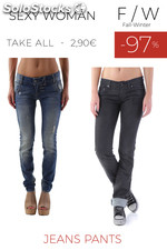 Stock woman&#39;s jeans pants sexy woman f/w