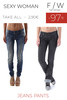 Stock woman&#39;s jeans pants sexy woman f/w