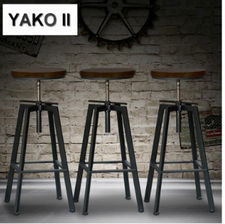 Stolek taboret Model Yako Dwa Metal Drewno Loft Industrial Pub