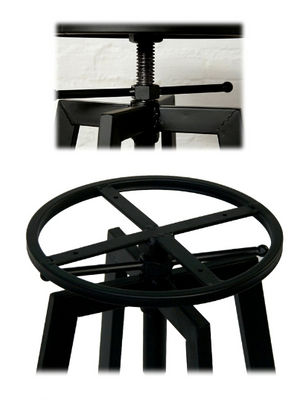 Stolek taboret Model Yako Dwa Metal Drewno Loft Industrial Pub - Zdjęcie 3