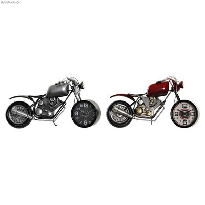 Stolné hodiny DKD Home Decor Motocykl 44 x 13,5 x 23 cm Czerwony Szary Żelazo Vi