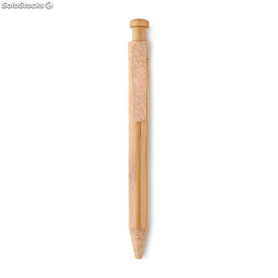 Stylo bambou/paille blé et ABS orange MIMO9481-10