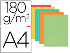 Subcarpeta cartulina gio din A4 colores pasteles surtidos 180 g/M2 paquete de 50
