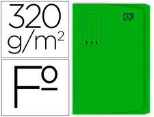 Subcarpeta cartulina gio folio pocket verde con bolsa y solapa 250GR.