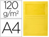 Subcarpeta cartulina q-connect din A4 amarilla con ventana transparente 120 gr
