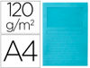 Subcarpeta cartulina q-connect din A4 azul con ventana transparente 120 gr
