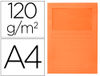 Subcarpeta cartulina q-connect din A4 naranja con ventana transparente 120 gr