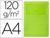 Subcarpeta cartulina q-connect din A4 verde con ventana transparente 120 gr