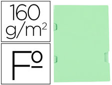 Subcarpeta liderpapel folio verde tres uñeros PLASTIFICADA160G/M2