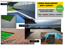 Suelo pavimento madera para exterior tecnológica composite,tabla+perfil+grap