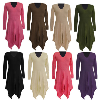 Sukienki tuniki swetry sweterki bluzki długi rękaw długie mix kolorów s/m - l/xl