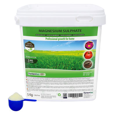 Sulfato de Magnesio NortemBio 5 Kg. Abono Uso Universal. Cultivos y Jardines.