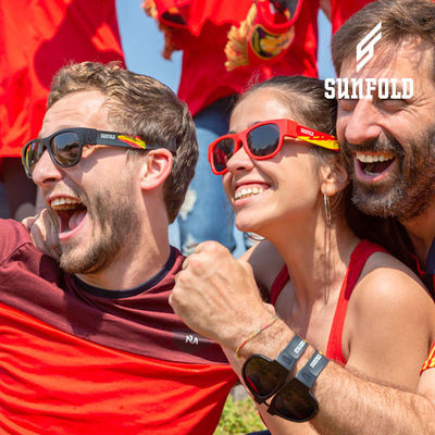 Sunfold Klappbare Roll up Brille Fußball WM Spanien Schwarz - Foto 4