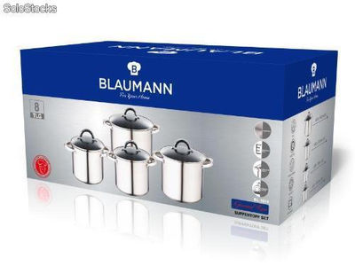 Suppentopf Set mit Glasdeckel 8 Stück, Blaumann bl-1014 - Foto 2
