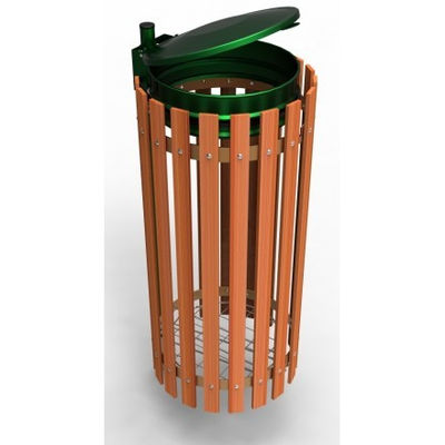Support sacs-poubelles entourage bois