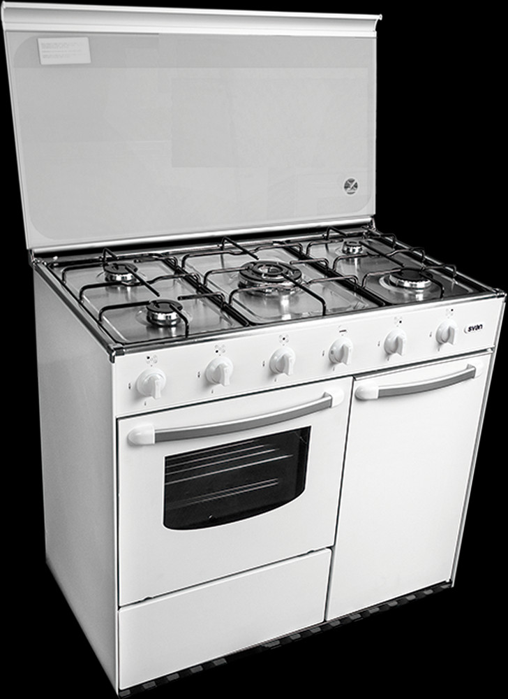 Vitrokitchen CB560PBB - Cocina De Gas 4 Zonas Coccion Con Portabombonas  Blanca