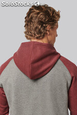 Sweatshirt com capuz bicolor de adulto