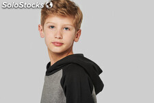Sweatshirt com capuz bicolor de criança