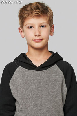 Sweatshirt com capuz bicolor de criança - Foto 3