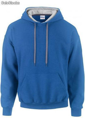Sweatshirt - Sweat capuche constrastée gildan bleu
