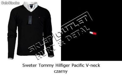 Sweter Tommy Hilfiger v-neck granatowy - Zdjęcie 2