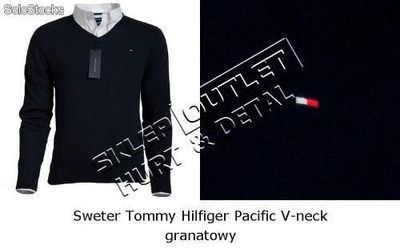 Sweter Tommy Hilfiger v-neck granatowy - Zdjęcie 4