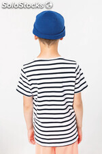 T-shirt às riscas de criança estilo marinheiro de manga curta com bolso