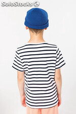 T-shirt bambino manica corta a righe stile marinaio con tasca