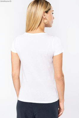 T-shirt bio donna maniche corte e collo con bordi a taglio vivo