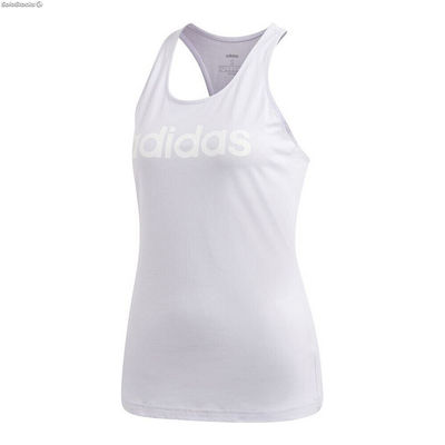 T-shirt damski bez rękawów Adidas Essentials Linear Liliowy
