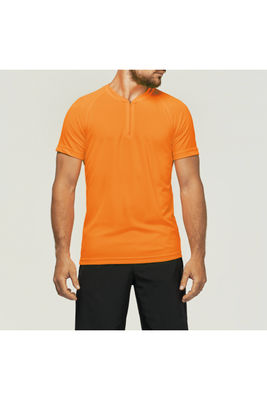 T-shirt sport manches courtes zip unisexe